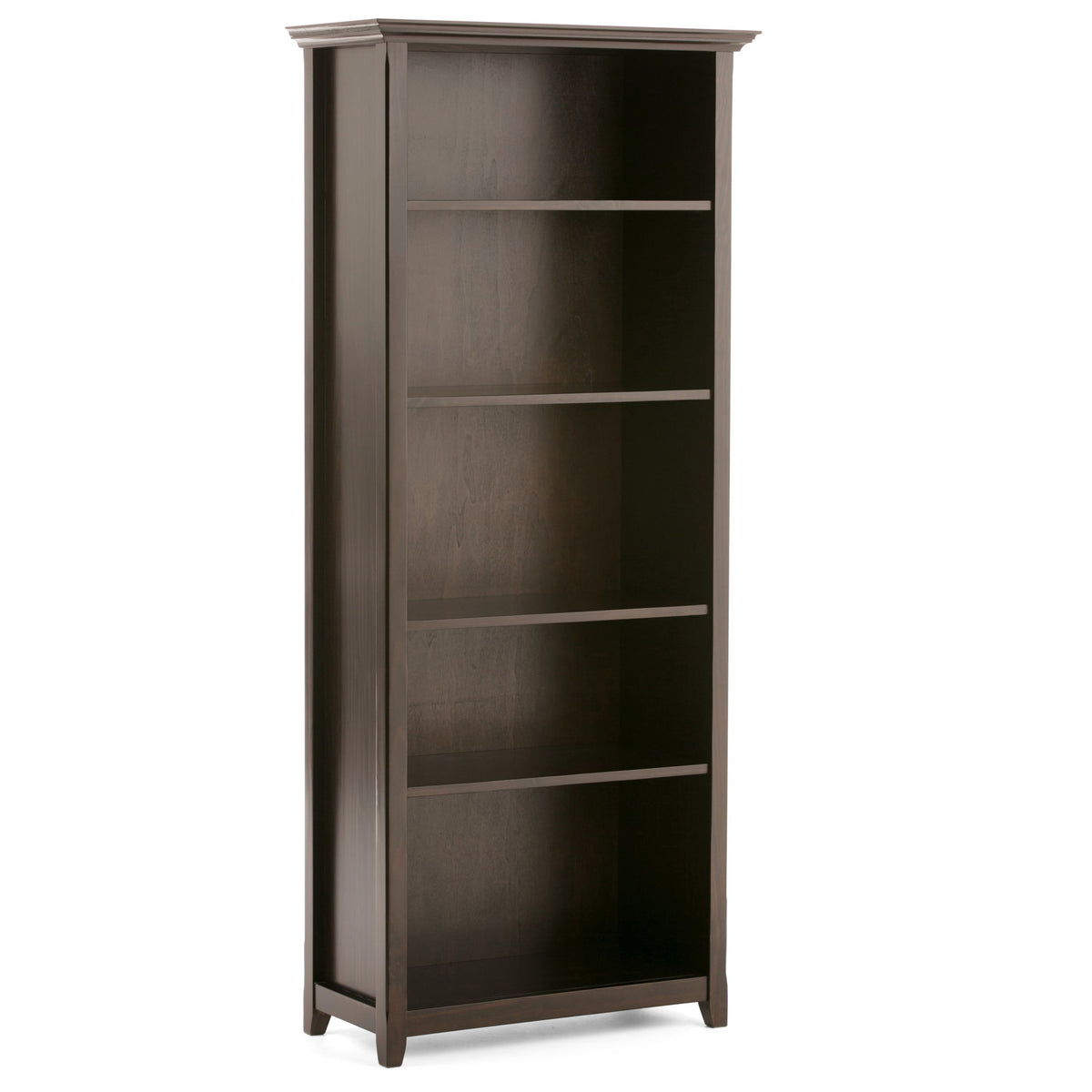 Amherst - 5 Shelf Bookcase, Handcrafted Dark Brown by Simpli-Home | Bel Furniture
