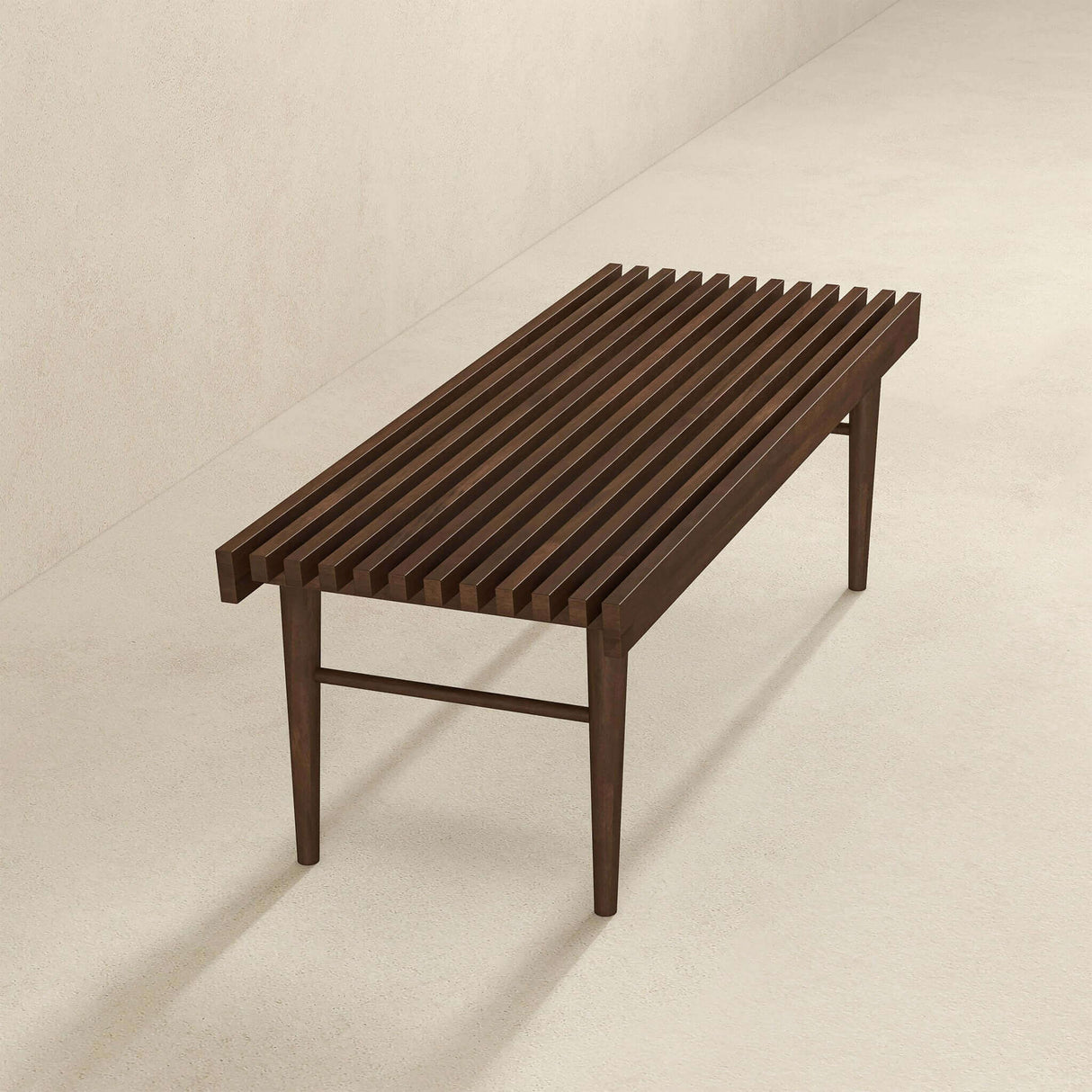 Mia - Mid-Century Modern Bench - Dark Brown by Ashcroft Furniture | Bel Furniture