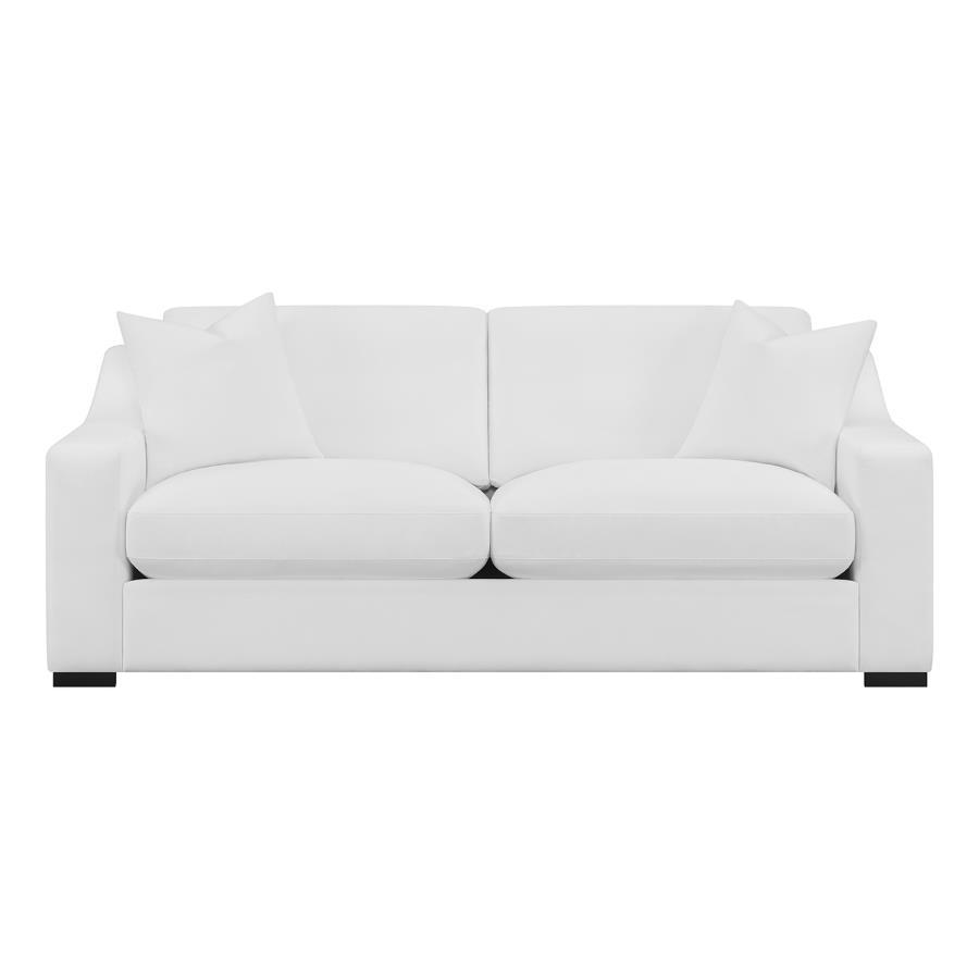 Ashlyn - Upholstered Sloped Arm Sofa - White