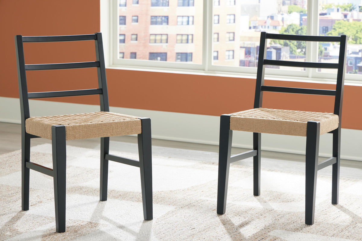Isanti - Dining Room Side Chair (Set of 2) - Light Brown / Black - view 2
