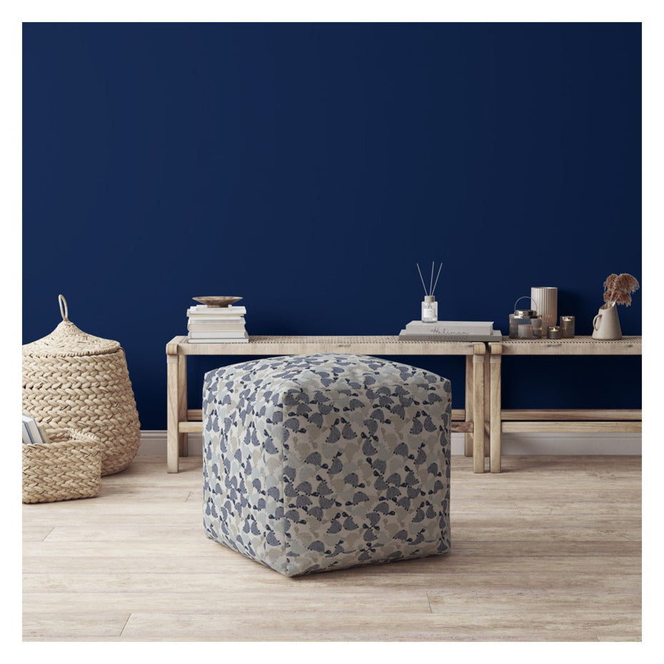 Cotton Turtle Pouf Ottoman - Beige