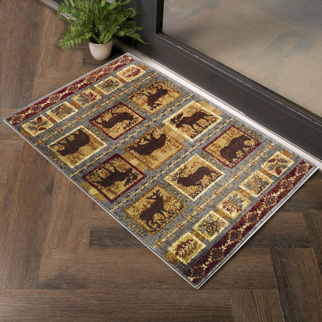 Nature's Nest - 5'3" X 7'3" Lodge Area Rug - Multi, Blue by Icona Home Decor | Bel Furniture