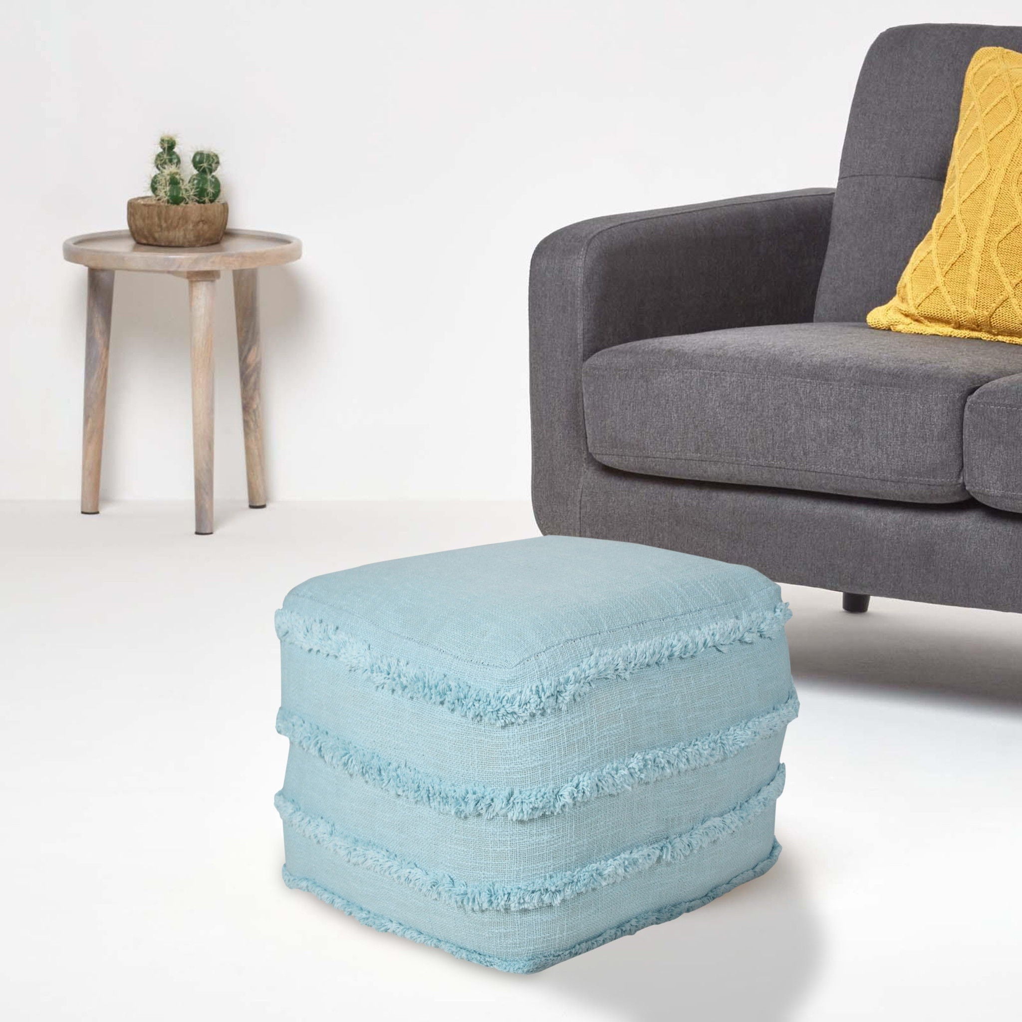 Cotton Ottoman - Light Blue