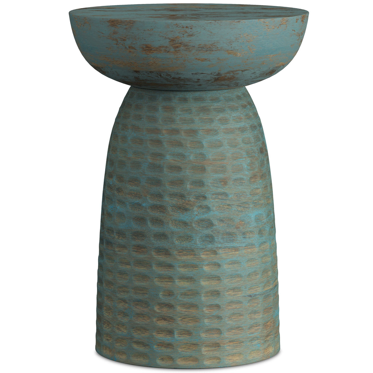 Boyd - Handcrafted Wooden Accent Table Light Blue by Simpli-Home | Bel Furniture