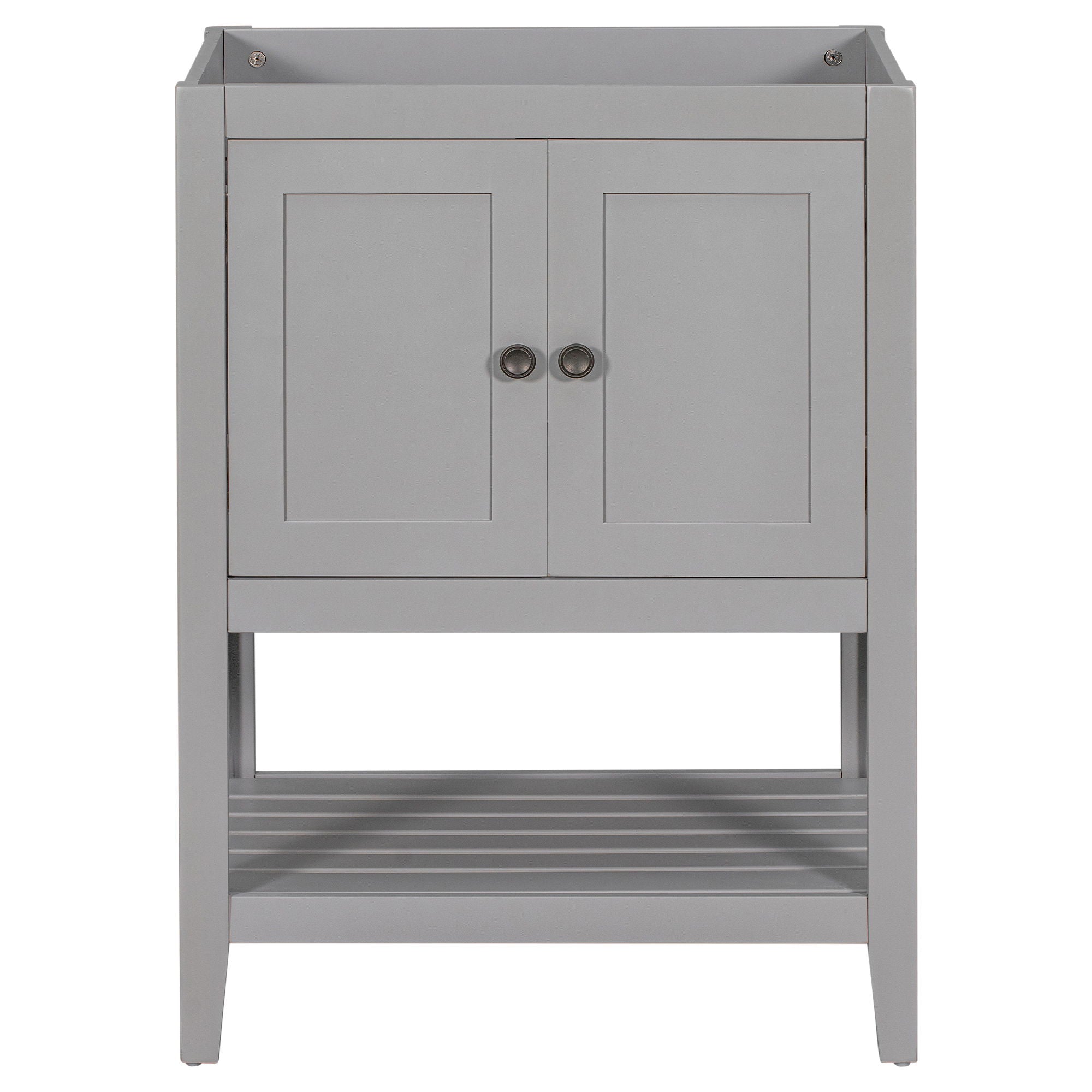 Bathroom Vanity Base Only, Soild Wood Frame, Bathroom Storage Cabinet With Doors And Open Shelf