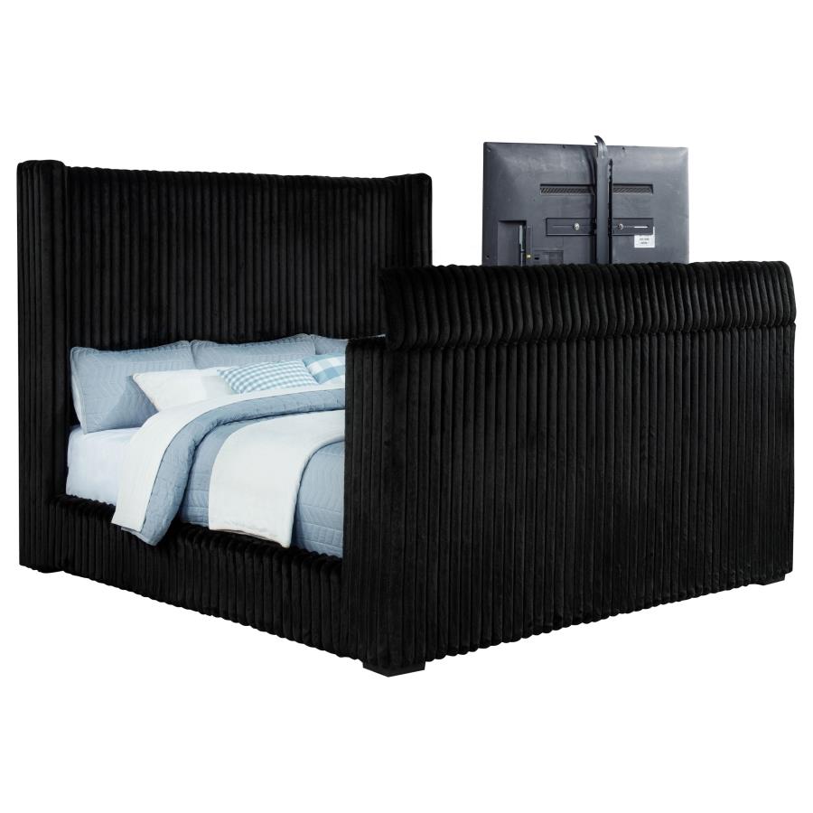 Centergrove - Upholstered Wingback TV Bed