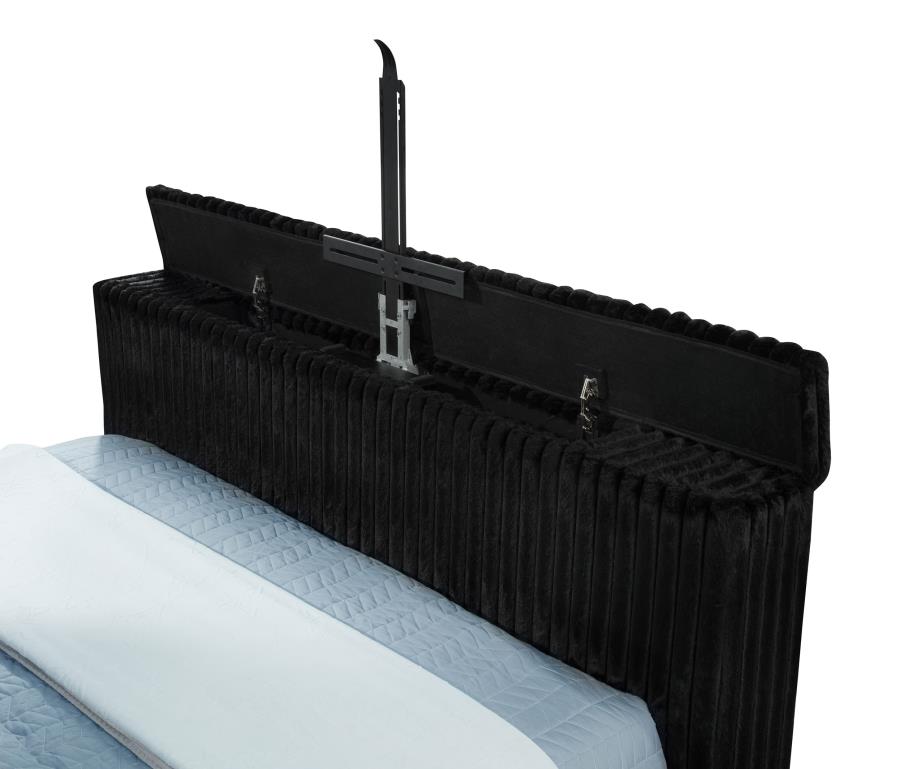 Centergrove - Upholstered Wingback TV Bed