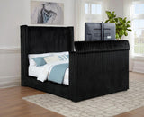 Centergrove - Upholstered Wingback TV Bed