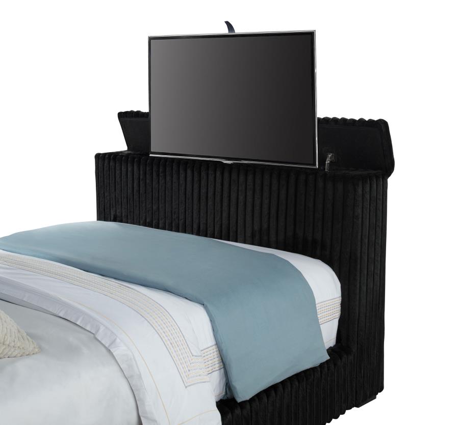 Centergrove - Upholstered Wingback TV Bed