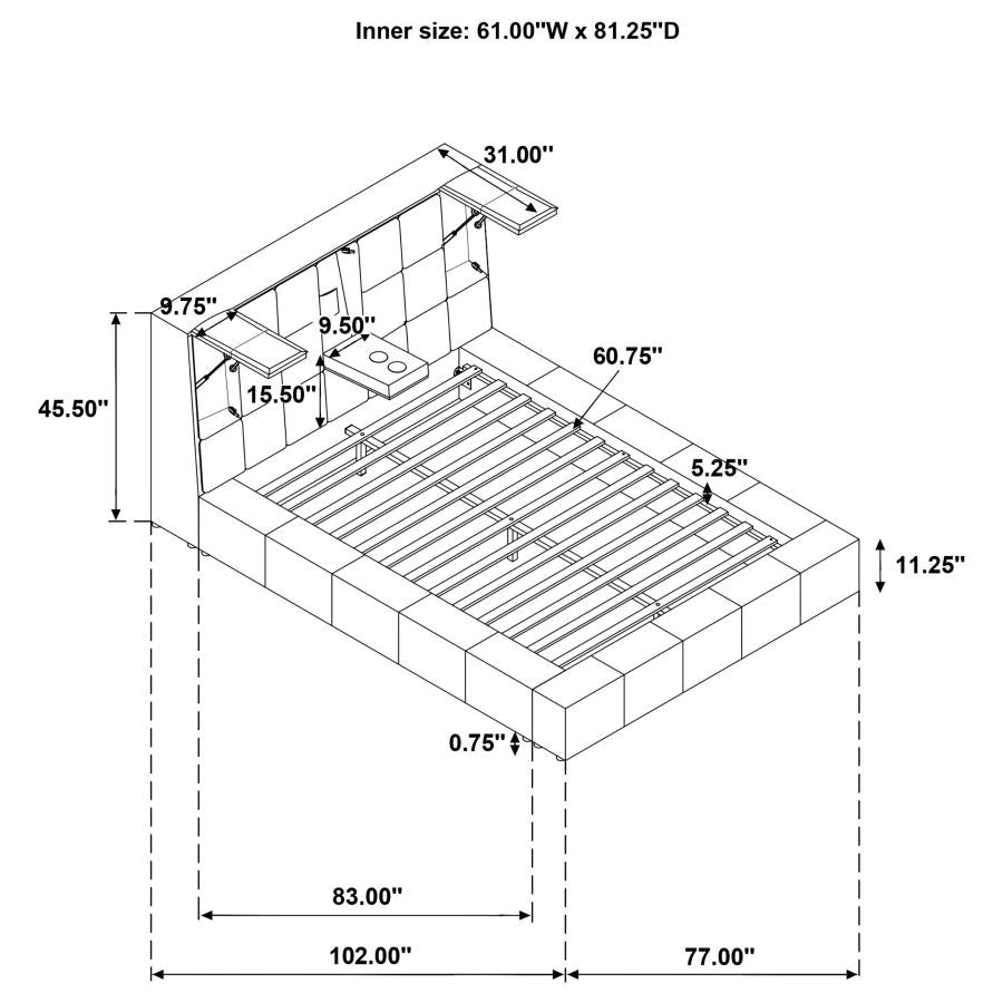 Dreux - Upholstered Panel Platform Bed