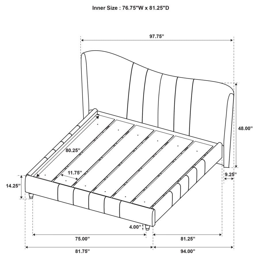 Evelyn - Upholstered Panel Platform Bed