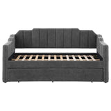 Kingston Upholstered Twin Daybed with Trundle Charcoal