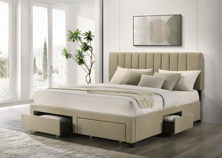 Wheatland - 4-Drawer Upholstered Storage Bed