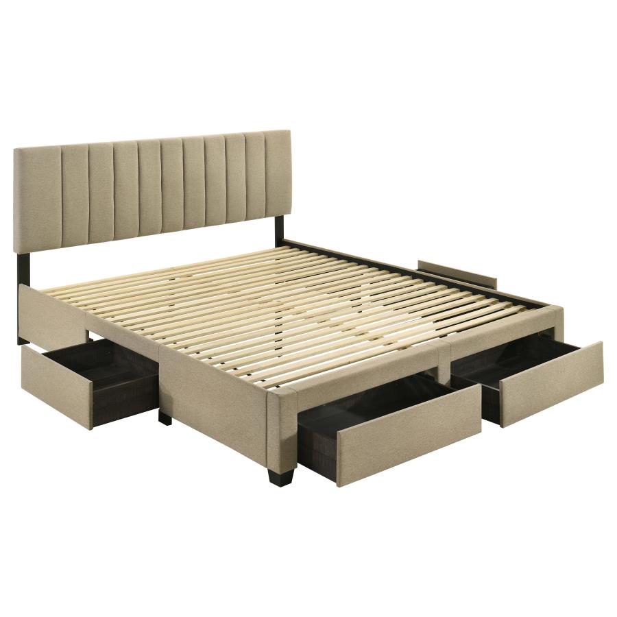 Wheatland 4-Drawer Upholstered Storage Bed