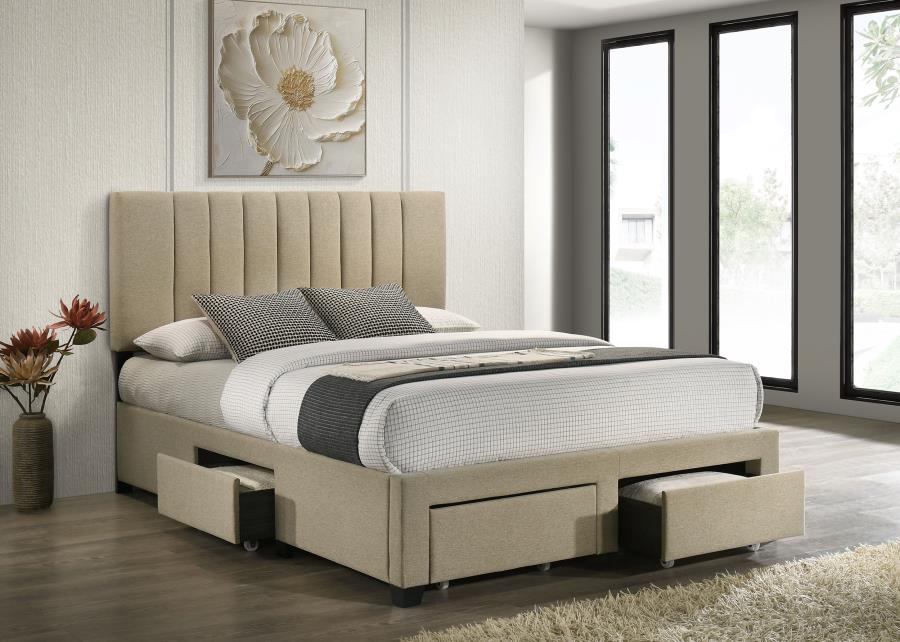 Wheatland - 4-Drawer Upholstered Storage Bed