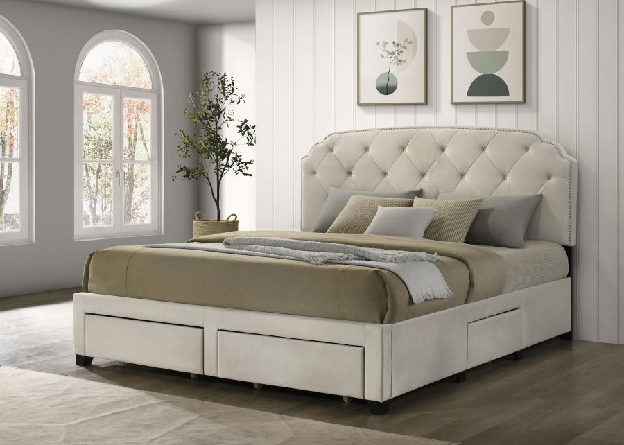 Marianna - 4-Drawer Upholstered Storage Bed
