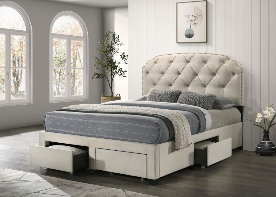 Marianna - 4-Drawer Upholstered Storage Bed