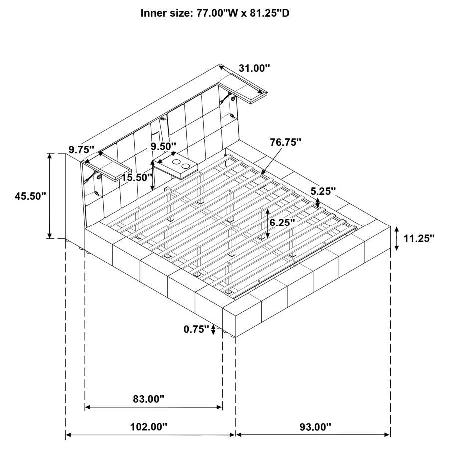 Dreux - Upholstered Panel Platform Bed