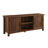 Classic Grooved Door TV Stand For Tvs Up To 65" Dark Brown by Walker Edison | Bel Furniture