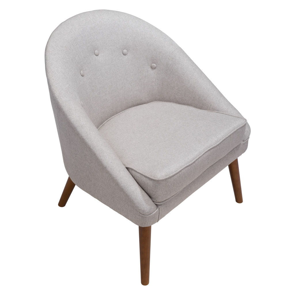 Wooden Deep Chair - Light Gray