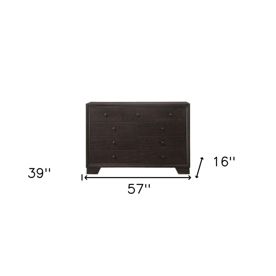 Solid And Manufactured Wood Double Dresser - Espresso