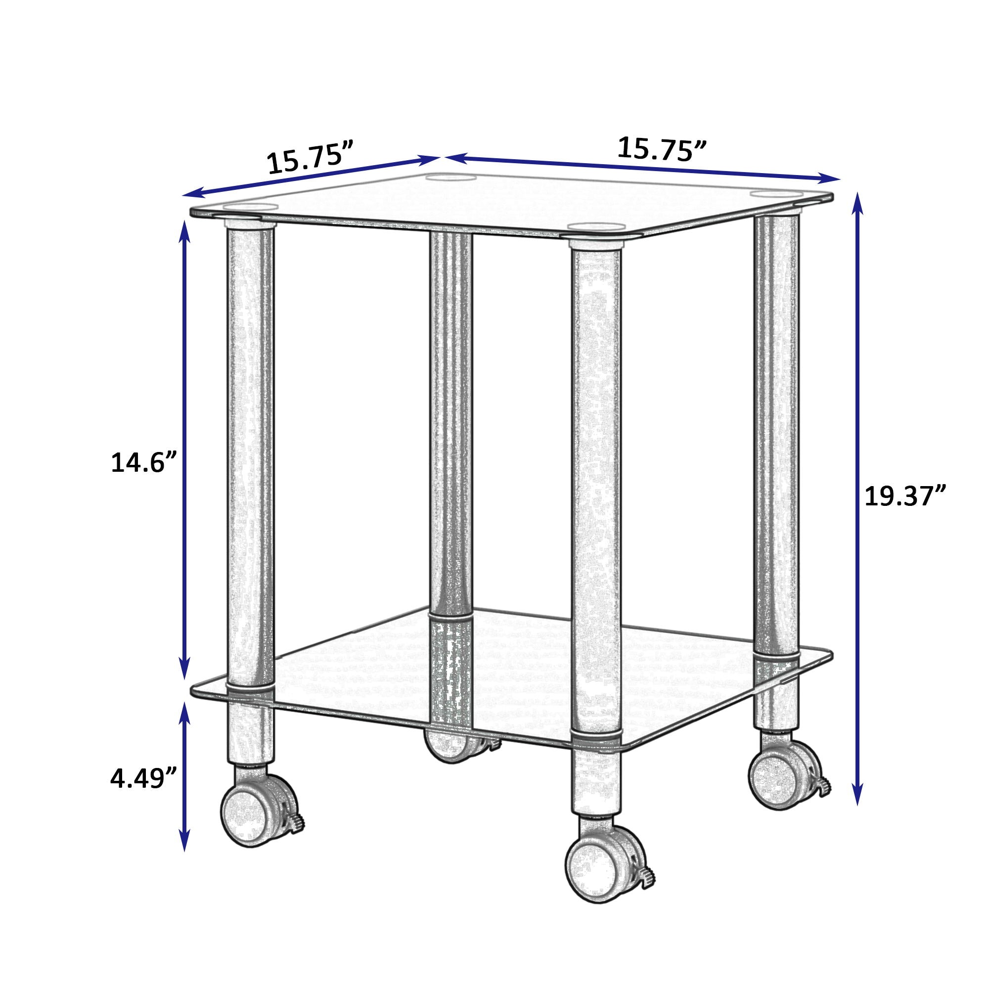 Side Table, 2 Tier Space End Table, Modern Night Stand, Sofa Table, Side Table With Storage Shelve