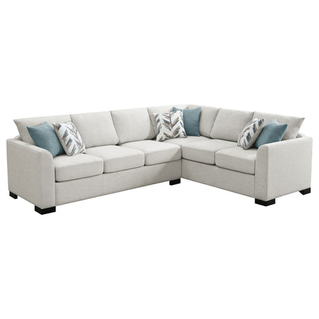 Ashford - Chenille Upholstered Sleeper Sectional Sofa - Greige by Coaster Fine Furniture | Bel Furniture