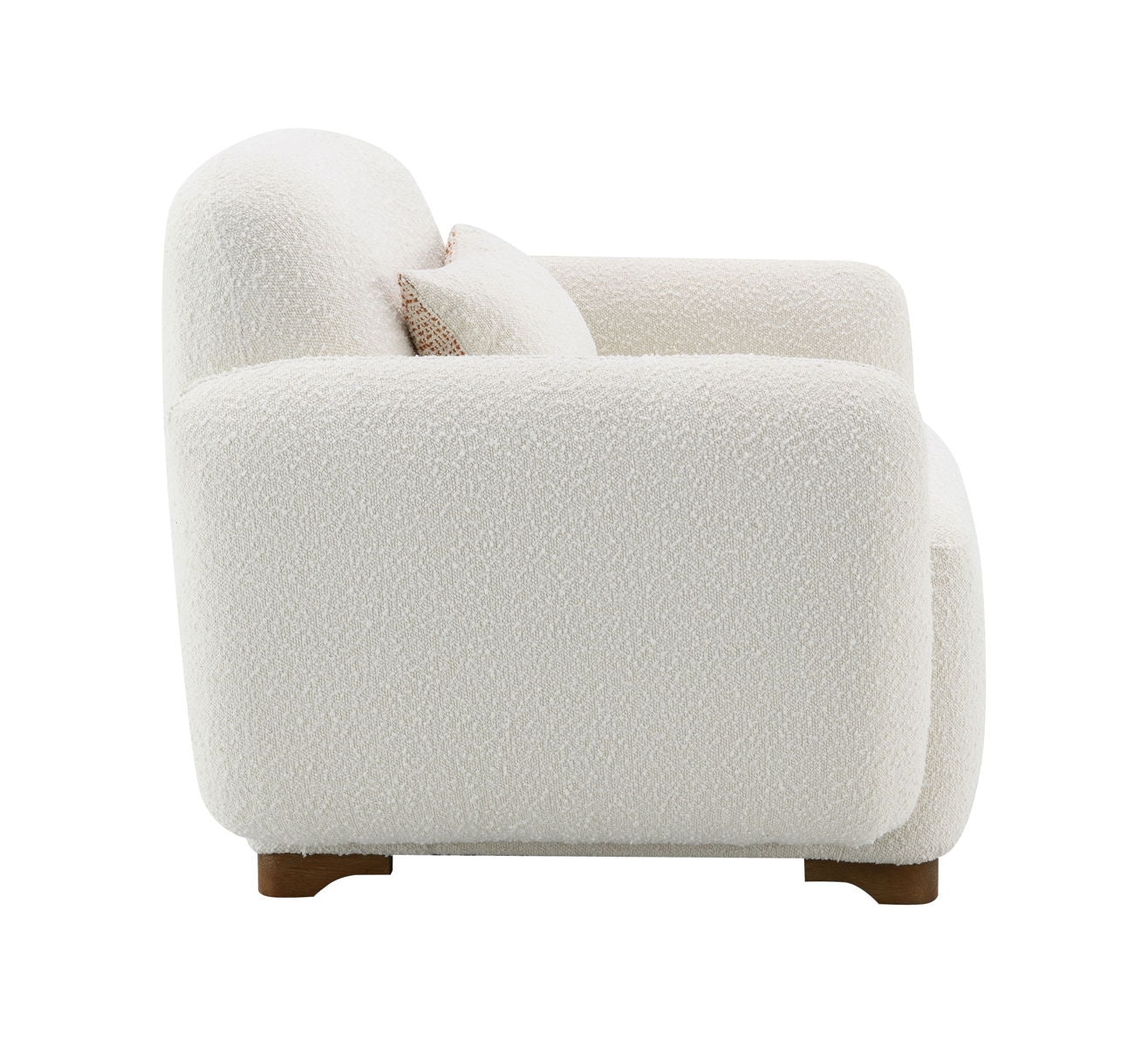 Darius - Boucle Accent Chair With 1 Toss Pillow - Beige