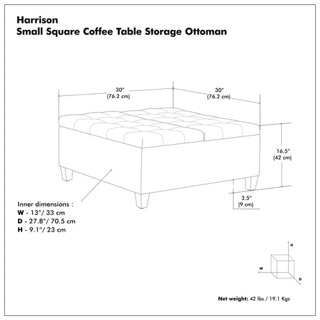 Harrison - Large Coffee Table Storage Ottoman - view 14