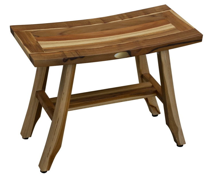 Contemporary Teak Shower Stool Or Bench - Natural