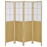 Edwards - 4-Panel Room Divider Folding Shoji Screen - Natural by Coaster Fine Furniture | Bel Furniture