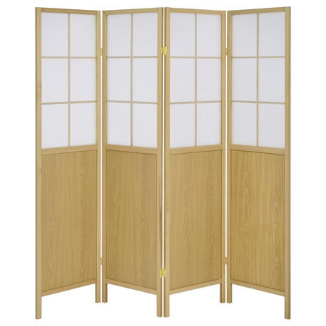 Edwards - 4-Panel Room Divider Folding Shoji Screen - Natural by Coaster Fine Furniture | Bel Furniture