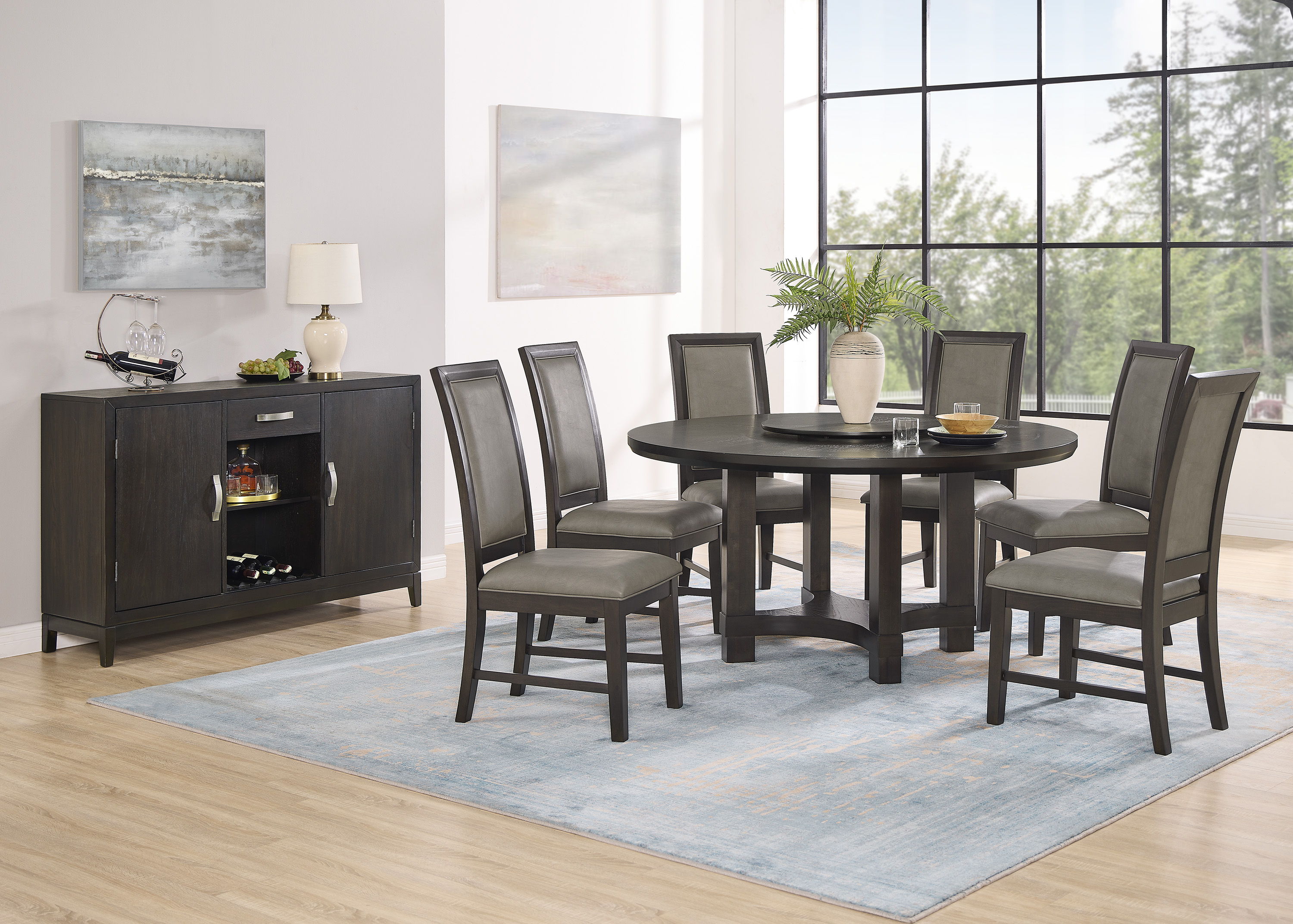 Jeffries - Round Table With Lazy Susan - Espresso