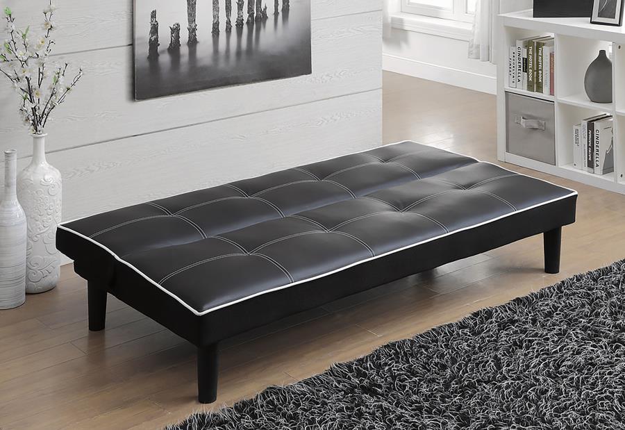 Katrina - Upholstered Tufted Convertible Sofa Bed - Black by CoasterEveryday | Bel Furniture