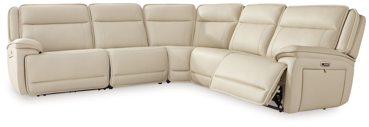 Double Deal - Reclining Sectional Dark Brown 5 Pc. Power Reclining Sectional by Signature Design by Ashley® | Bel Furniture