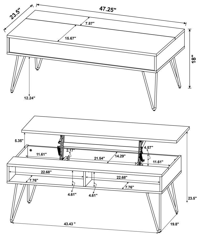 Fanning - Engineered Wood Lift Top Coffee Table - Golden Oak