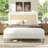 Haley - Upholstered Cane Back Platform Bed by Jennifer Taylor Home | Bel Furniture