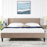 Aspen - Vertical Tufted Modern Headboard Platform Bed Set by Jennifer Taylor Home | Bel Furniture