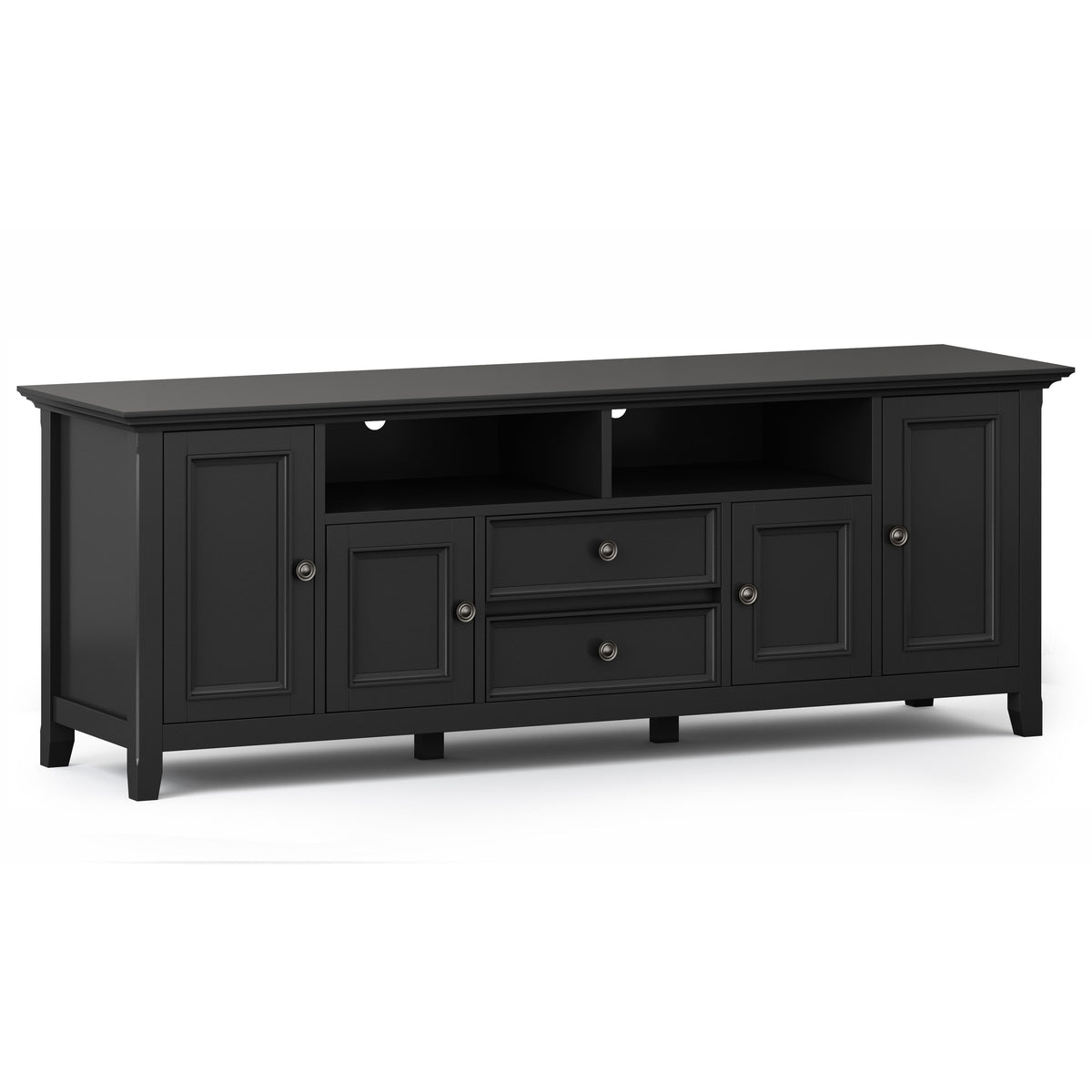 Amherst - Wide TV Media Stand Black by Simpli-Home | Bel Furniture