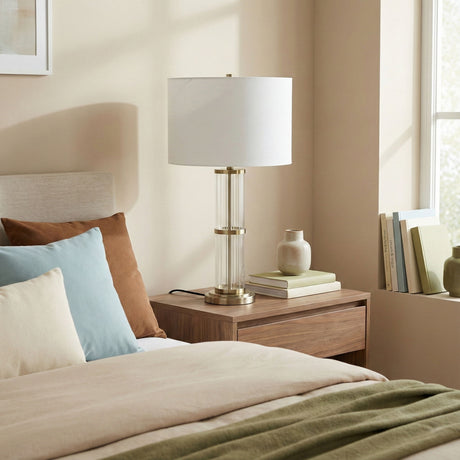 Echo - Table Lamp With On / Off Switch Clear Body Base - Clear / Silver / White - view 5