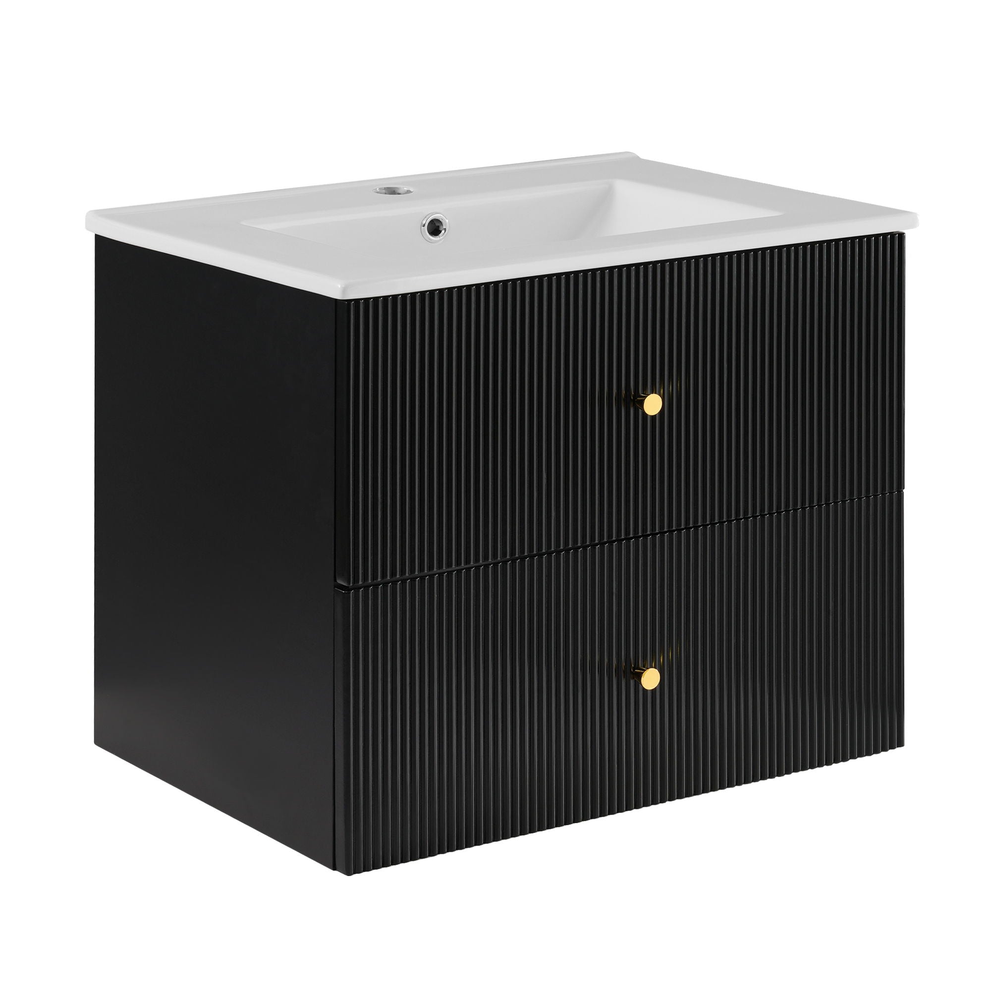 Wall Mounted Bathroom Vanity With 2 Drawers, Ideal For Small Bathrooms