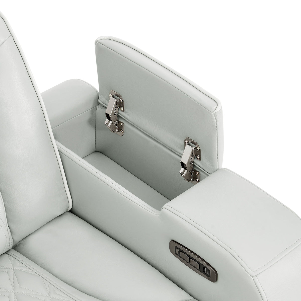 Julian - Power Recliner With Power Headrest And LED Lighting - Silver