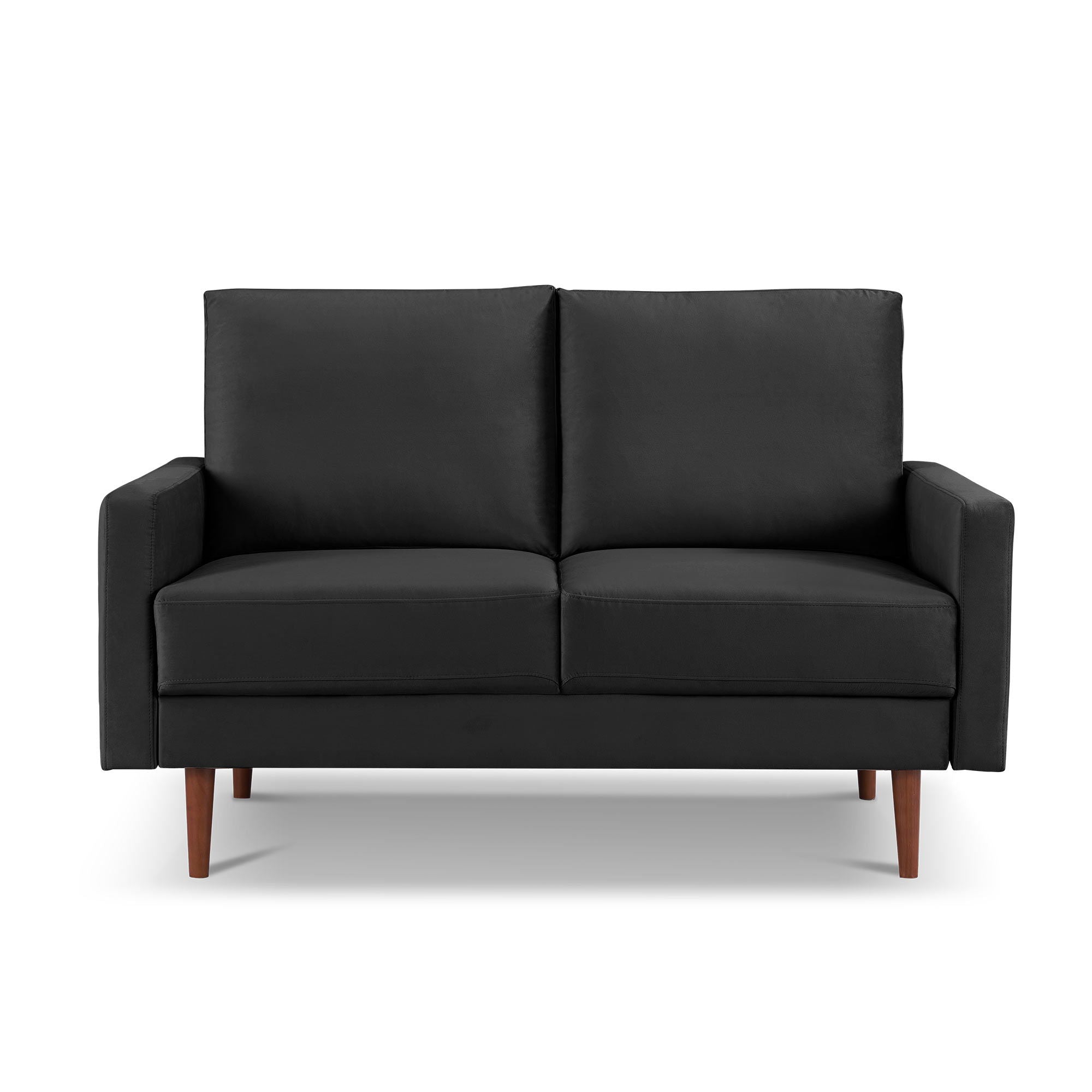 Loveseat Velvet - Black / Dark Brown