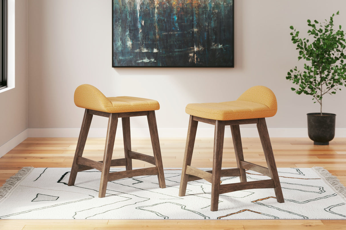 Lyncott - Upholstered Barstool (Set of 2) by Signature Design by Ashley® | Bel Furniture