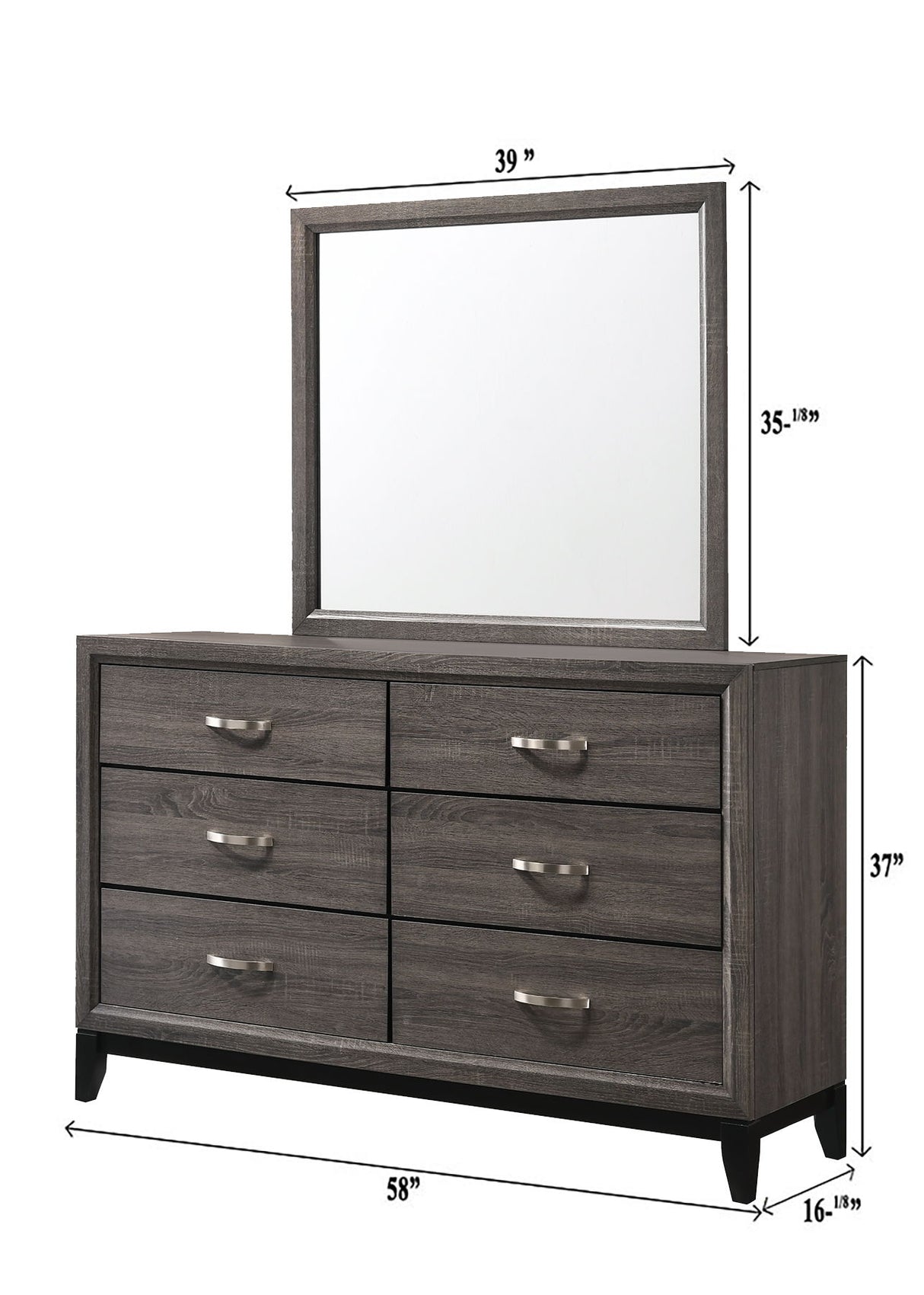 Akerson - Dresser, Mirror by Crown Mark | Bel Furniture