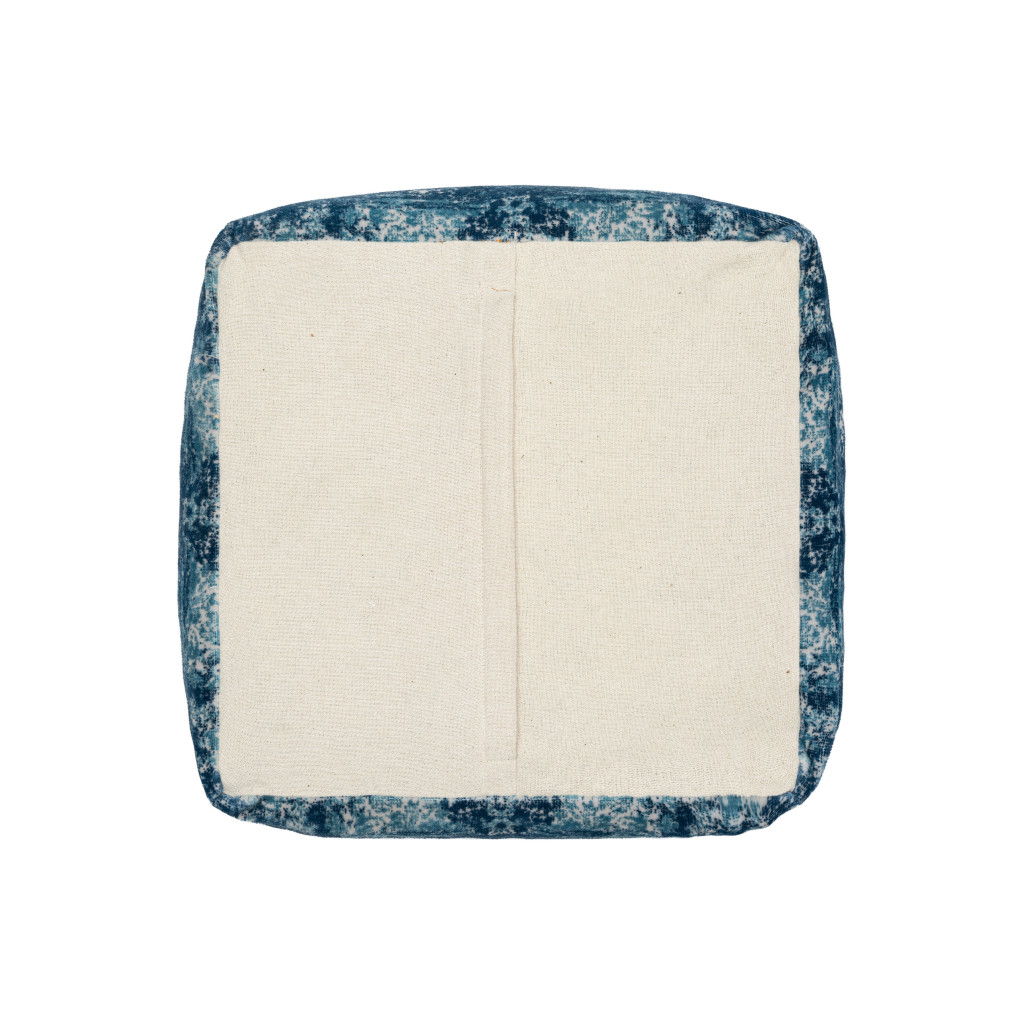 Polyester Blend Ottoman - Blue