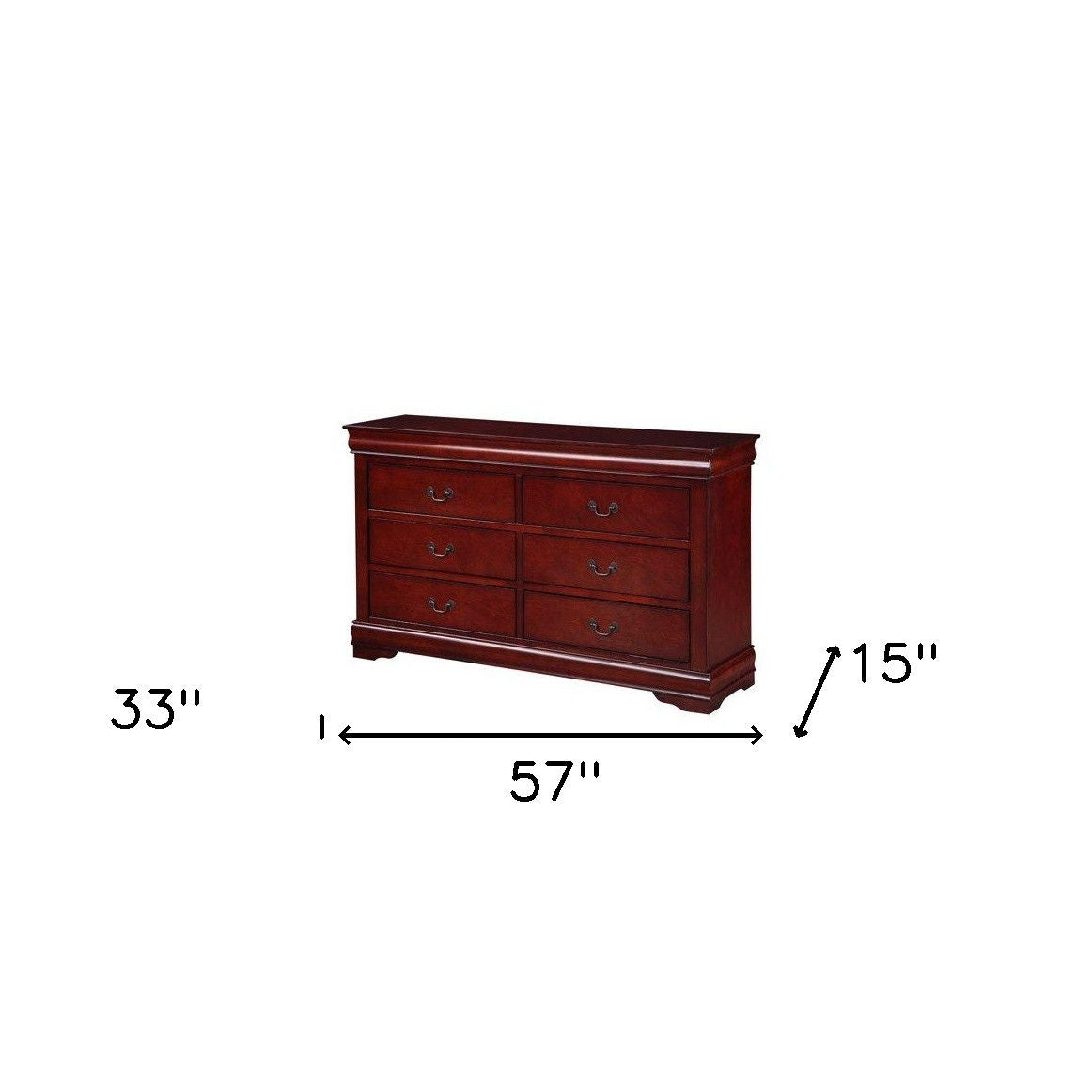 Solid Wood Double Dresser - Brown