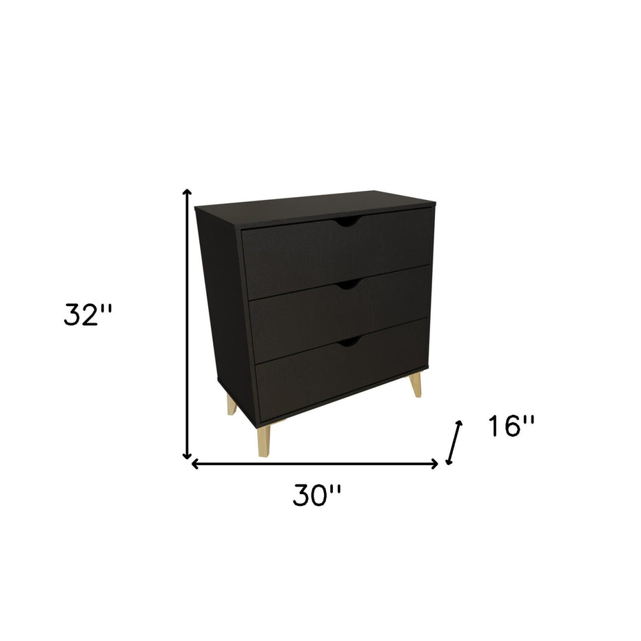 3 Drawer Dresser - Black