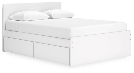 Onita - Panel Platform Bed With Storage White Queen 2 Side Storage by Signature Design by Ashley® | Bel Furniture