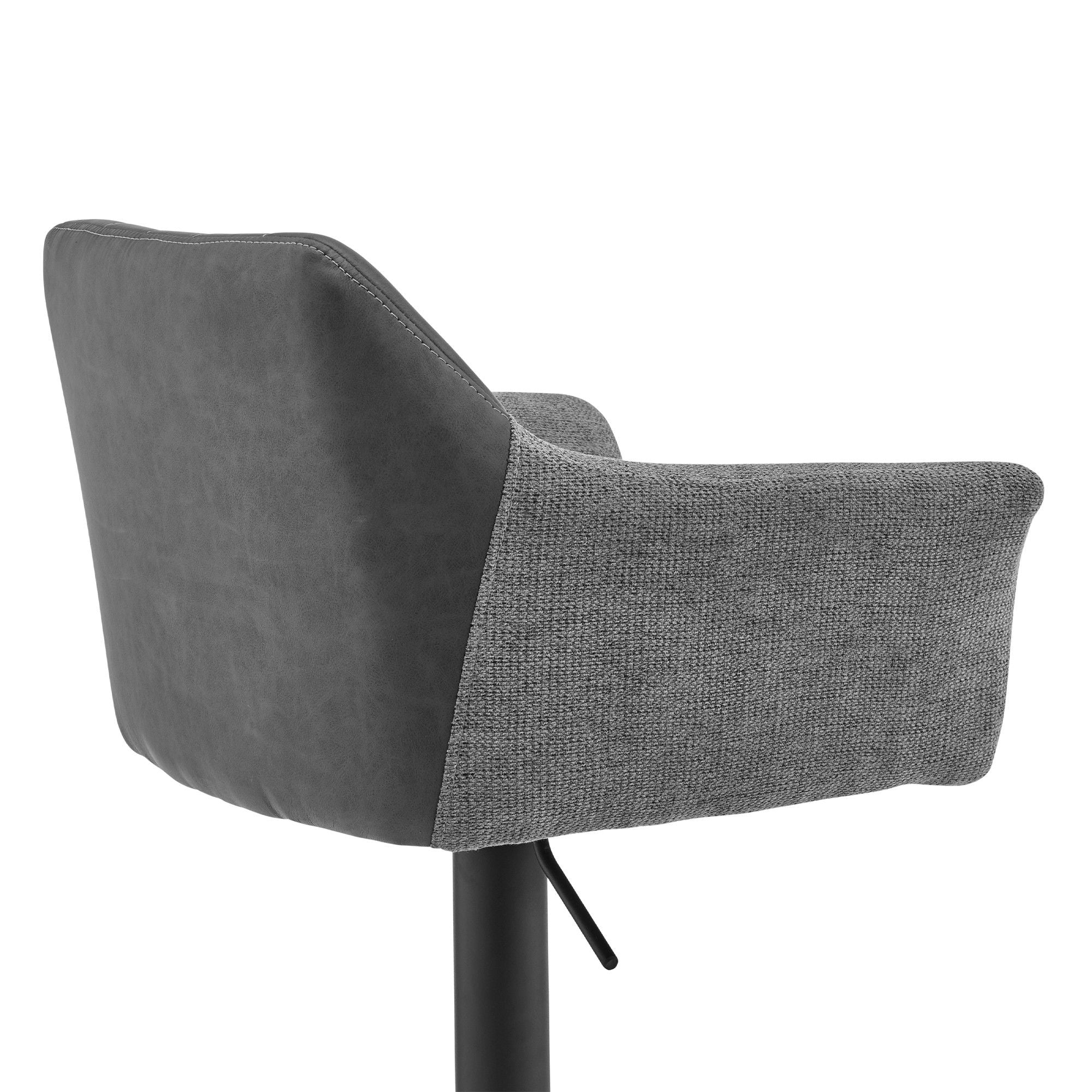 42" Swivel Low Back Adjustable Height Bar Chair - Gray / Black